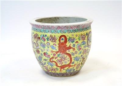 Lot 340 - A large Chinese Republic period porcelain nine dragon jardiniere