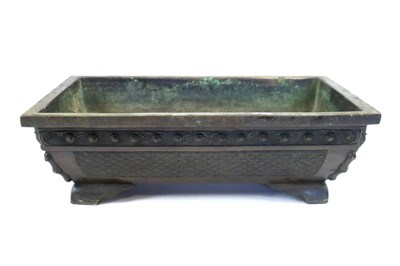 Lot 529 - A Chinese bronze censer of rectangular form