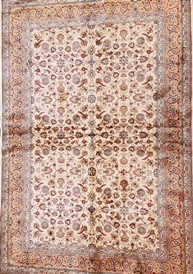 Lot 1047 - An ivory ground Kashmir rug