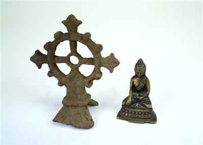 Lot 550 - An early ecclesiastical cast iron Christian staff finial