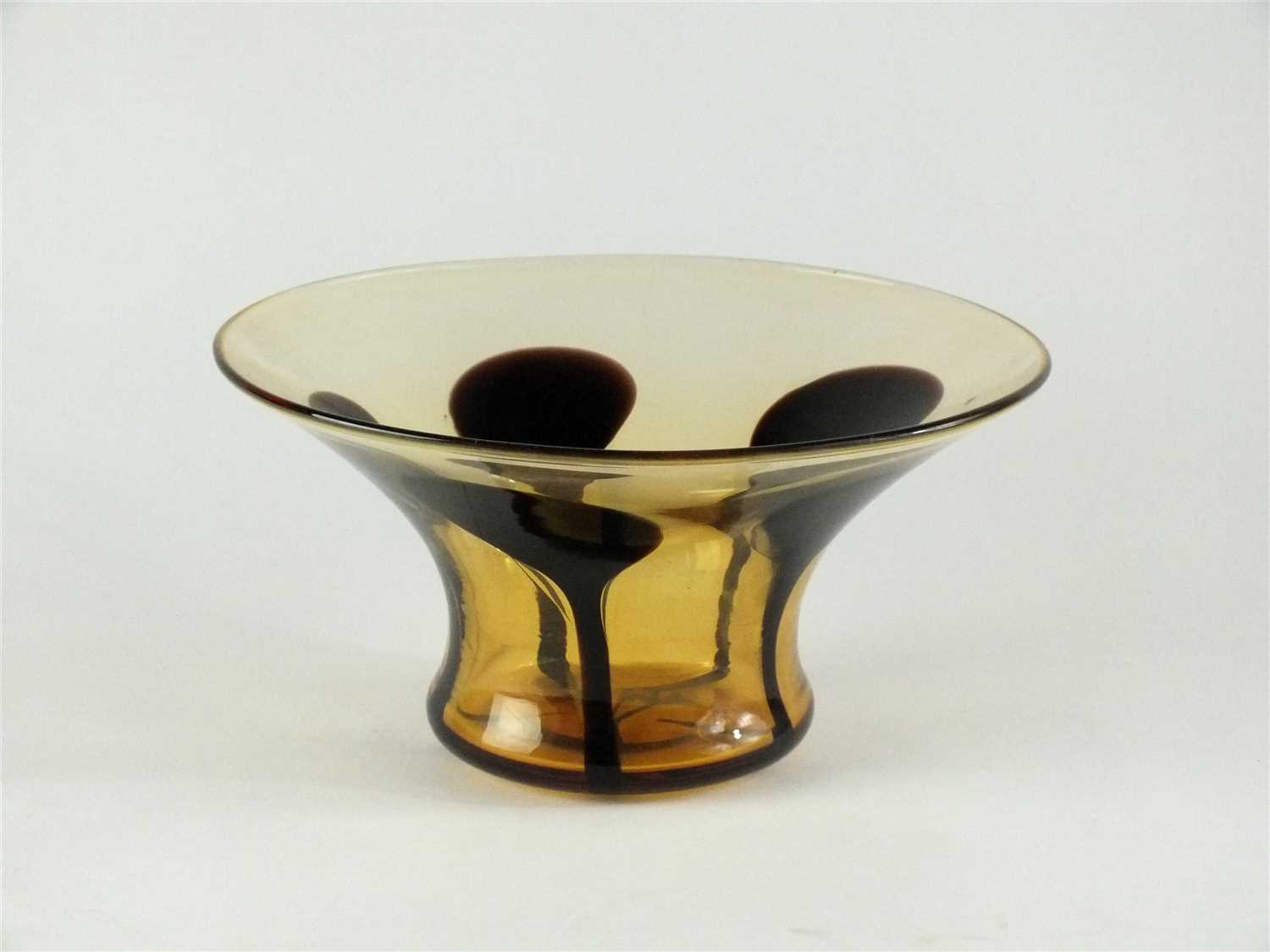 Lot 110 - A Whitefriars amber cased bowl