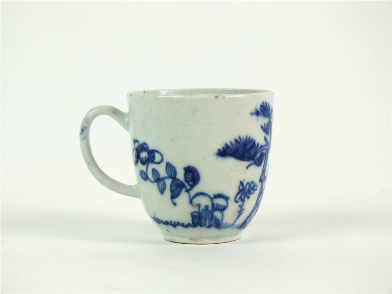 Lot 40 - A Bow porcelain blue and white coffee cup