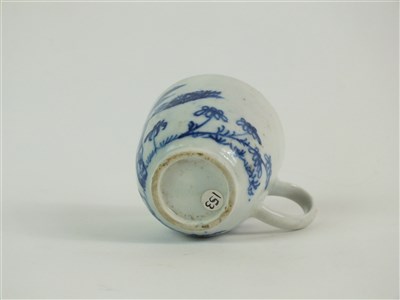 Lot 40 - A Bow porcelain blue and white coffee cup