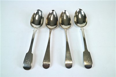 Lot 145 - Two pairs of silver serving spoons