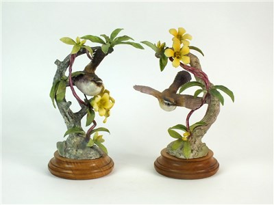 Lot 68 - A pair of Royal Worcester models of Bewick Wrens