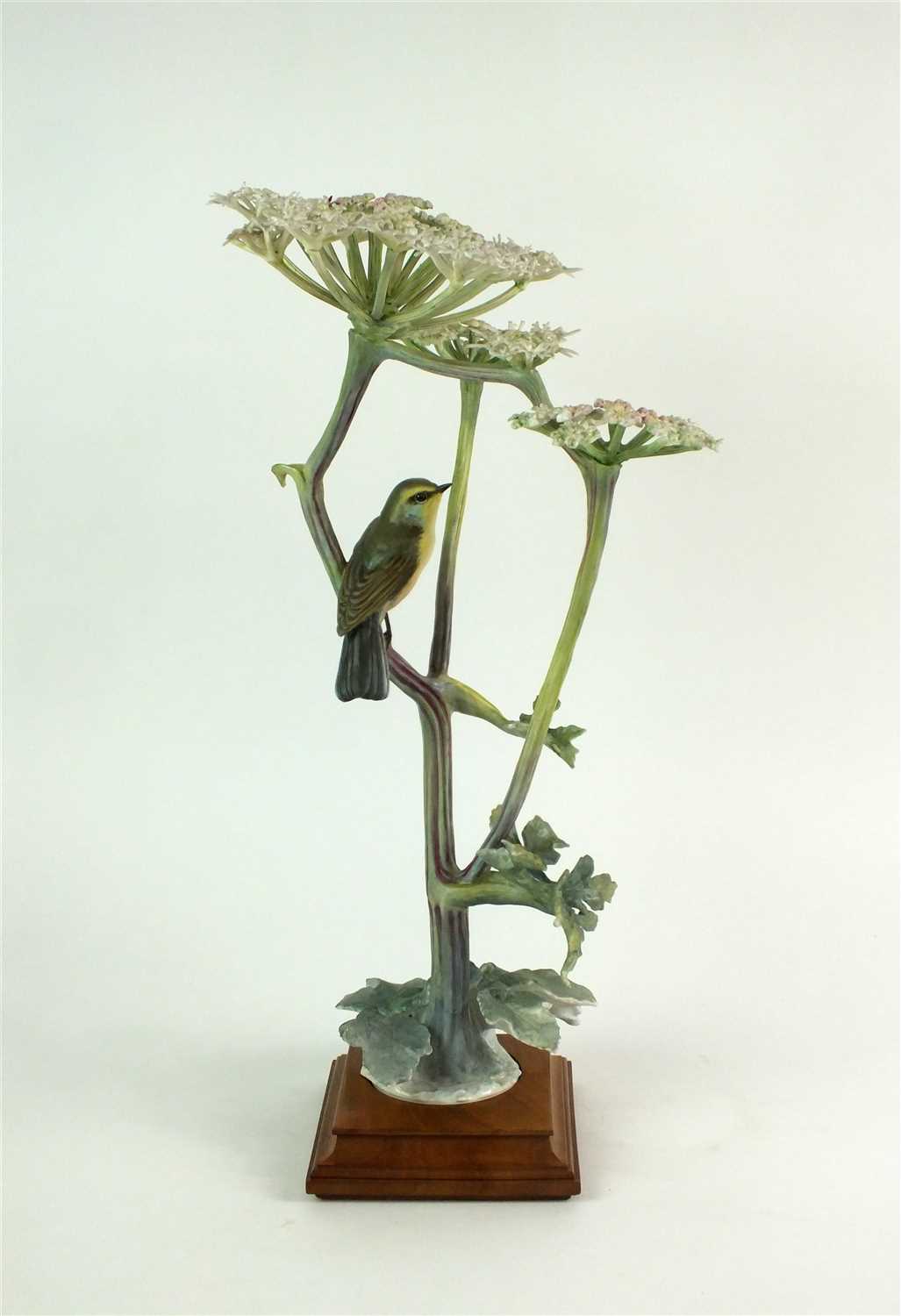 Lot 69 - A Royal Worcester model of a Chiff Chaff on Hogweed