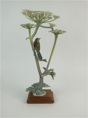 Lot 69 - A Royal Worcester model of a Chiff Chaff on Hogweed