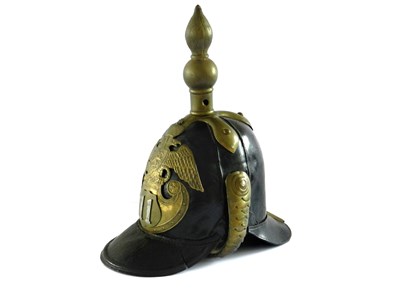 Lot 540 - A mid-19th century Imperial Russian NCOs leather helmet