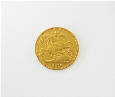 Lot 399 - An Edward VII half sovereign
