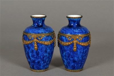 Lot 197 - A pair of Sèvres Paul Milet bronze-mounted vases