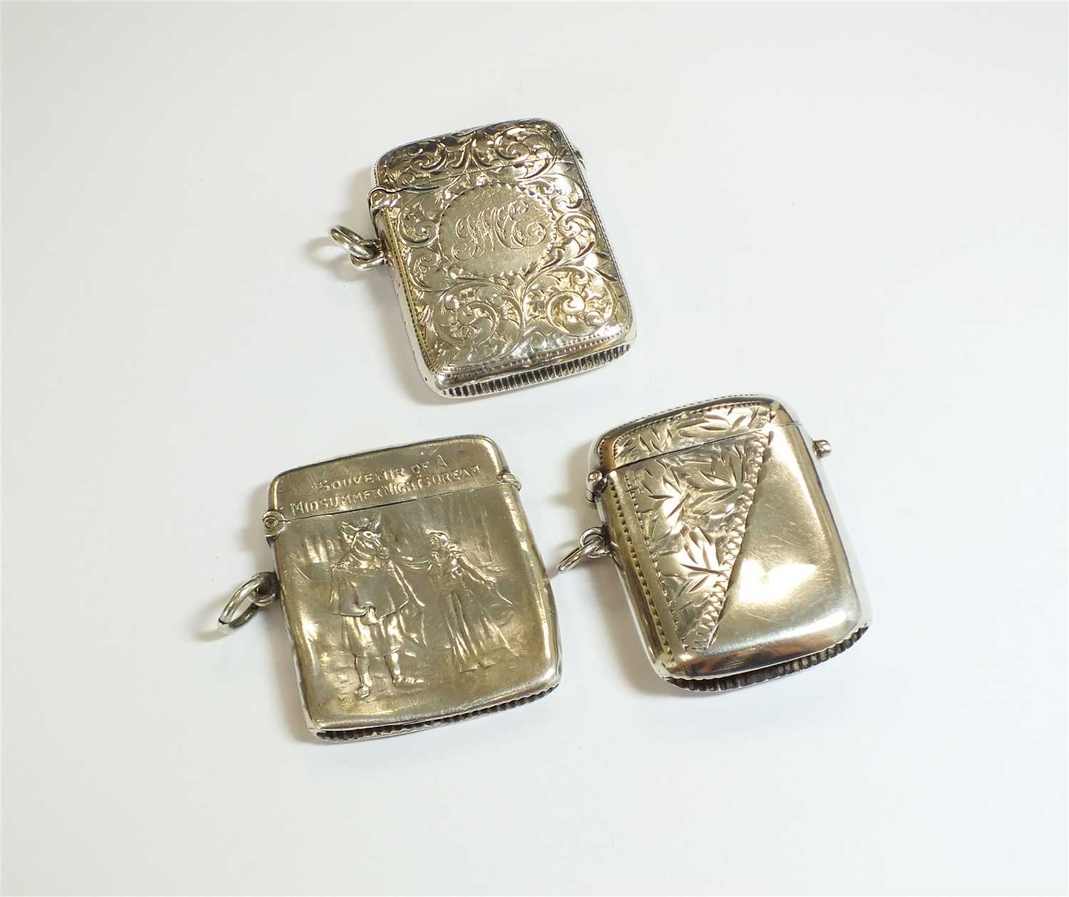 Lot 51 - A collection of three silver vesta cases