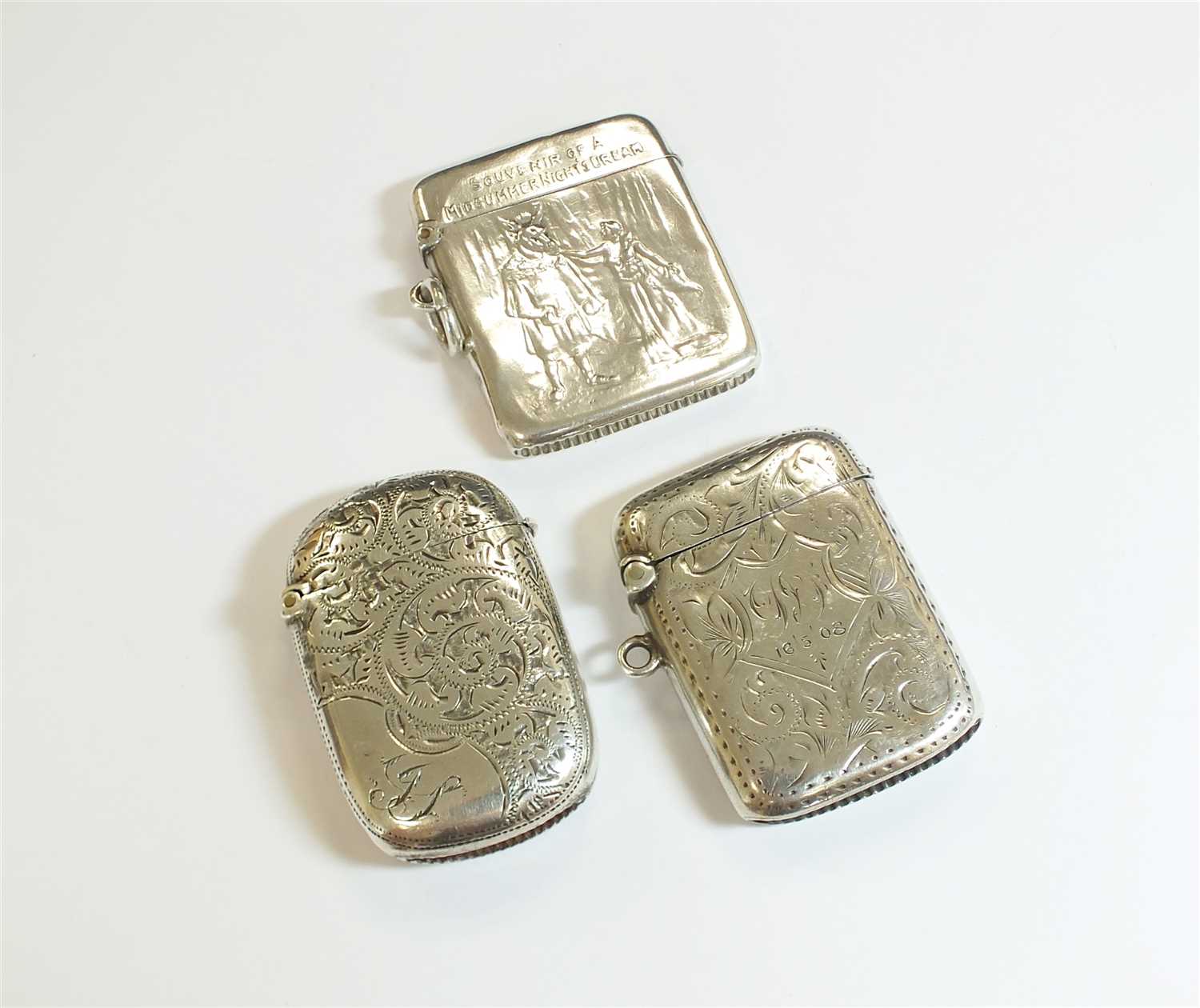 Lot 52 - A collection of three silver vesta cases
