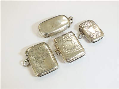 Lot 55 - Three silver vesta cases and a sovereign case