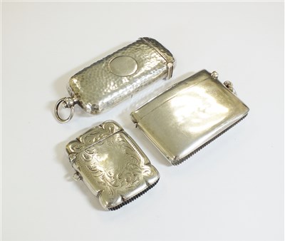 Lot 56 - A combined silver sovereign/vesta case and two silver vesta cases