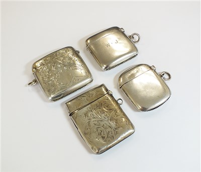 Lot 59 - Four silver vesta cases