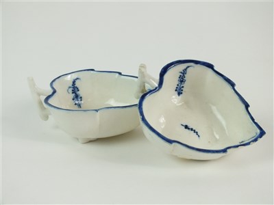 Lot 19 - Two Caughley 'Locre Sprigs' butter boats