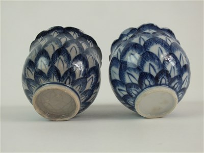Lot 23 - Two Caughley and Chinese porcelain artichoke ice cups