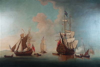 Lot 140 - British school, 18th century, marine scene