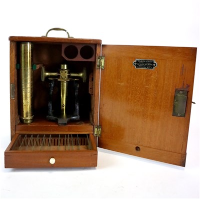 Lot 410 - A cased early 20th century student's scientific microscope