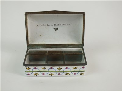 Lot 61 - Three 18th century Staffordshire enamel boxes