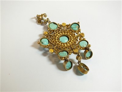 Lot 37 - A turquoise pendant