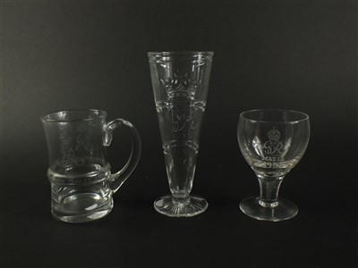 Lot 114 - Three English Coronation glasses