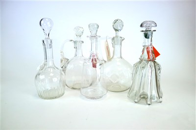 Lot 513 - Five glass decanters and stoppers