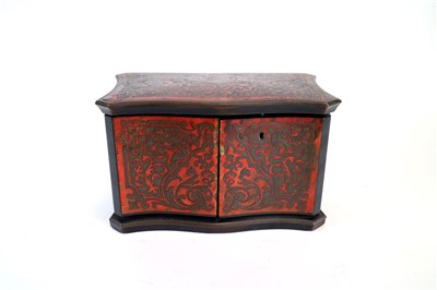 Lot 175 - A 19th century inlaid boulle work tea caddy