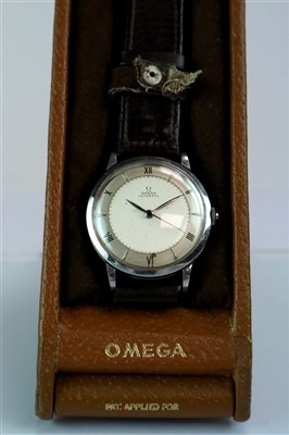 Lot 362 - A Stainless Steel Omega wristwatch, circa 1946.