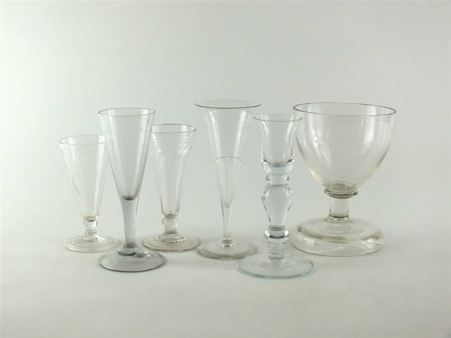 Lot 146 - Six 18th/19th century drinking glasses