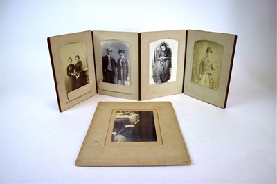 Lot 389 - A Nantwich collection; framed photograph, samplers, almanacs, etc, letters (WW1), small suitcase etc