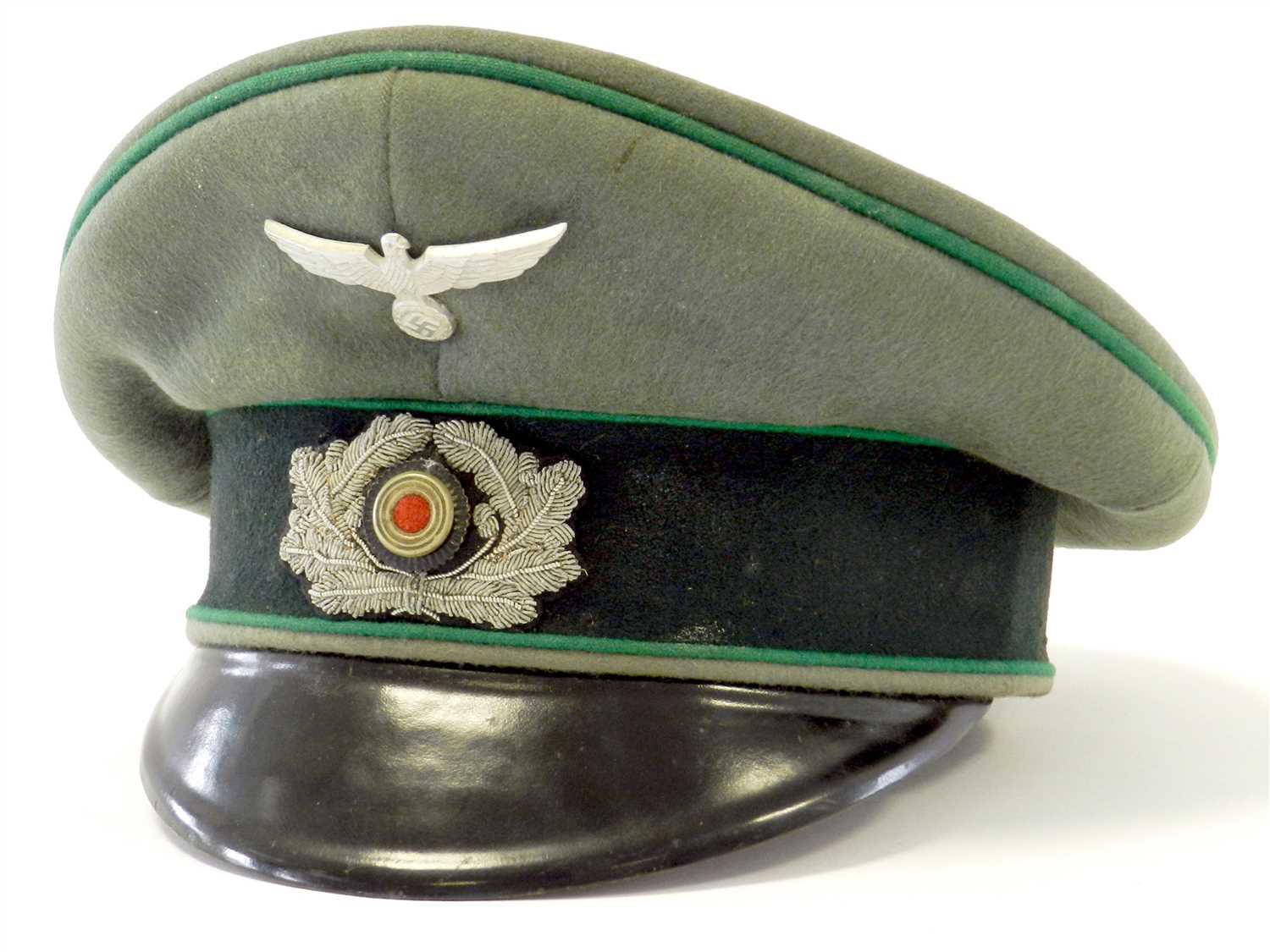 Lot 444 - A German Third Reich Army Jager officer’s visor cap by Erel