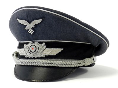 Lot 447 - A German Third Reich Luftwaffe officer’s visor cap