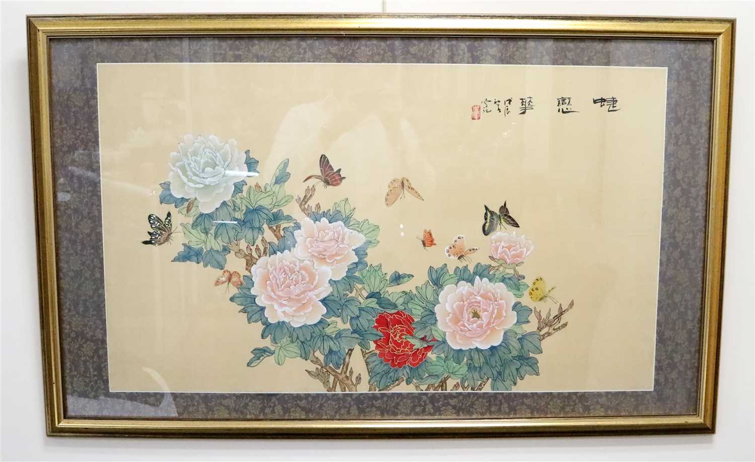 Lot 520 - A framed 20th century Chinese gouache on silk