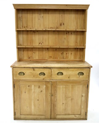 Lot 409 - A small pale pine kitchen dresser