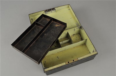 Lot 256 - A 19th century toleware  type cash box