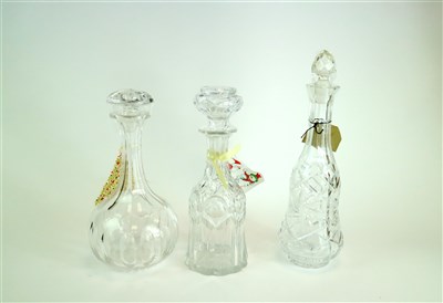 Lot 479 - Nine 19th century and later glass decanters