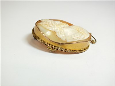 Lot 39 - A cameo brooch and earrings