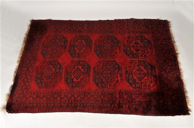 Lot 440 - Turkmen Rug, North Afghanistan, the claret...