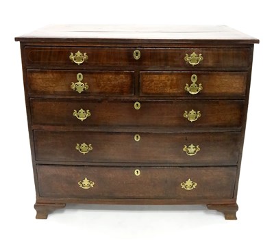 Lot 221 - An early 19th century country oak chest of drawers