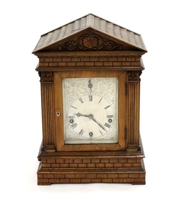 Lot 206 - A 19th century German rosewood cased architectural bracket clock
