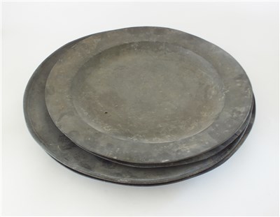 Lot 327 - Four pewter chargers