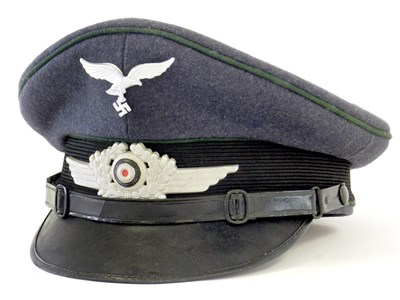 Lot 460 - Scarce German Third Reich Luftwaffe Administrative Personnel NCO Visor cap