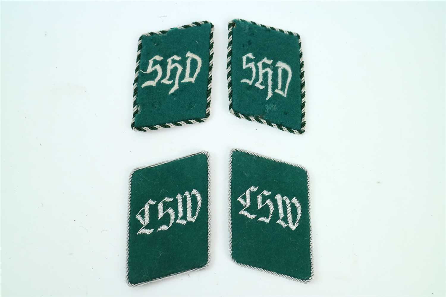 Lot 477 - Two pairs of German Luftschutz collar tabs
