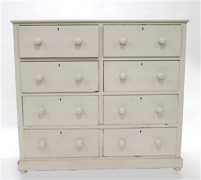 Lot 573 - A large early 20th century painted chest of eight drawers