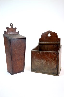 Lot 365 - Two oak candle boxes