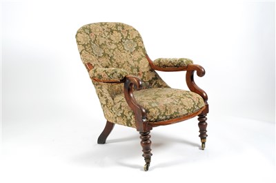 Lot 668 - A Victorian mahogany framed upholstered armchair