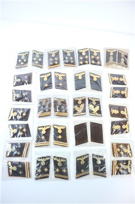 Lot 514 - Eighteen sets of German Third Reich NSDAP Kreis level Political Leader collars tabs