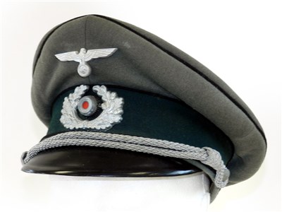 Lot 525 - German Third Reich Army Combat Engineer "Pioneer" Officer's visor cap