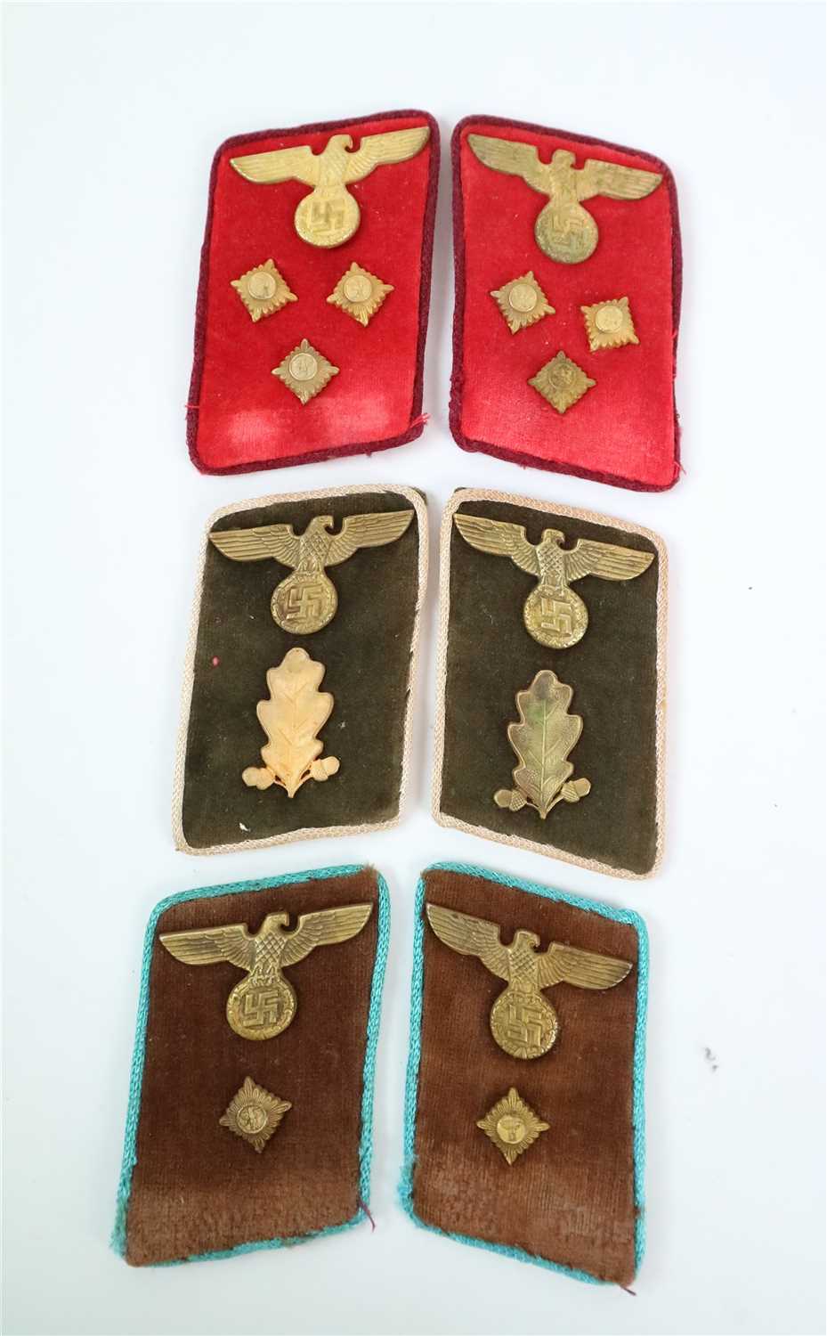Lot 541 - Three pairs of NSDAP collar tabs